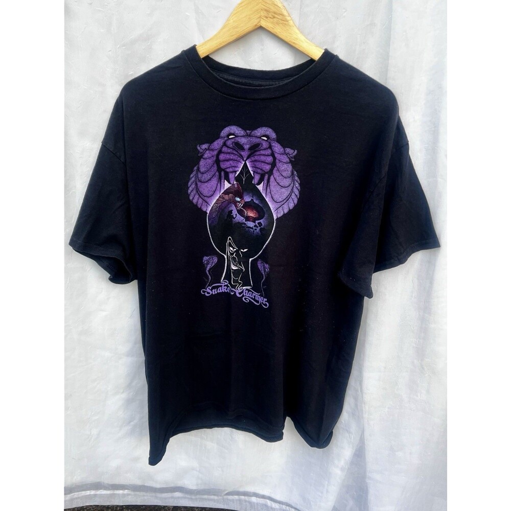 Disney Aladdin Jafar Snake Charmer T Shirt XL Black Purple Villains Parks